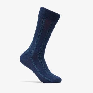 Mens Vertical Zag Navy Socks