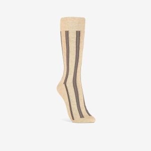 Mens Vertical ZigZag Khaki Socks